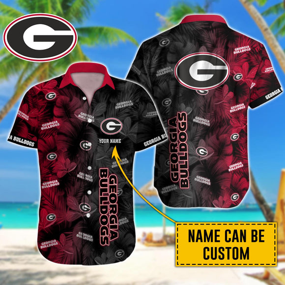 15% OFF Georgia Bulldogs Shirt Tropical Leaf Custom Name For Sale