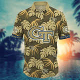 Georgia Tech Yellow Jackets Hawaiian Shirt Leafs Printed For Men