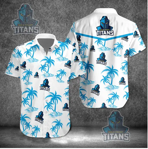 20% OFF Best WHITE Gold Coast Titans Hawaiian Shirt Coconut Tree For Men