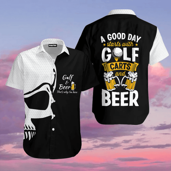 Golf Button Up Shirt Golf And Beer For Me
