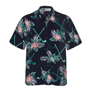 Golf Hawaiian Shirt Tropical Flower For Men