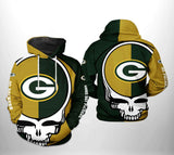 [SALE] 18% OFF Green Bay Packers Skull Hoodie 3D For Men Women