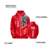 RED Kansas City Chiefs Pullover Hoodie Personalized Name & Number - 4 FAN SHOP