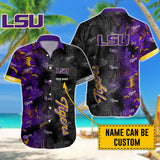 15% OFF LSU Tigers Shirt Tropical Leaf Custom Name For Sale