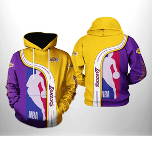 [SALE] 18% OFF Los Angeles Lakers Hoodie Color Block For Men Women 