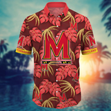 Maryland Terrapins Hawaiian Shirt Leafs Printed For Men