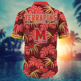 Maryland Terrapins Hawaiian Shirt Leafs Printed For Men