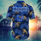 Memphis Tigers Hawaiian Shirt Leafs Printed For Men