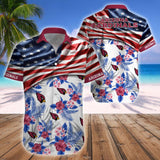 Men's Arizona Cardinals Hawaiian Shirt USA Flag 