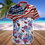 Men's Arizona Cardinals Hawaiian Shirt USA Flag 