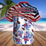 Men's Arizona Cardinals Hawaiian Shirt USA Flag 