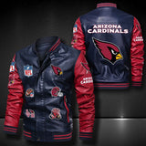 Men’s Blue Arizona Cardinals Leather Jacket Vintage