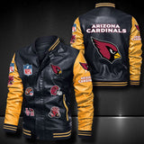 Men’s Black Arizona Cardinals Leather Jacket Vintage