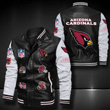 Men’s Black Arizona Cardinals Leather Jacket Vintage