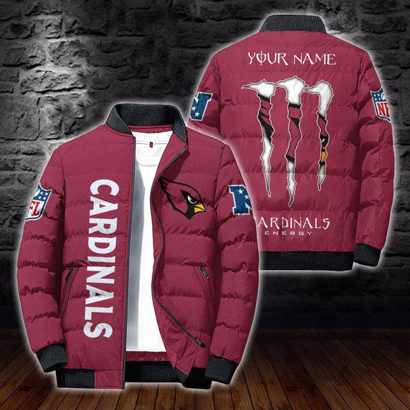 [SALE] 20% OFF Best Men’s Arizona Cardinals Puffer Jacket Custom Name - RED COLOR