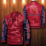 30% OFF The Best Men's Arizona State Sun Devils Leather Jacket red