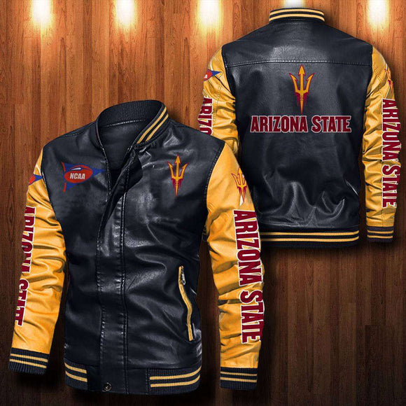 30% OFF The Best Men's Arizona State Sun Devils Leather Jacket black