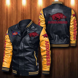 30% OFF The Best Men's Arkansas Razorbacks Leather Jacket black