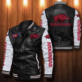 30% OFF The Best Men's Arkansas Razorbacks Leather Jacket black