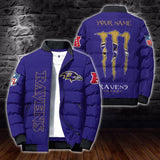 [SALE] 20% OFF Best Men’s Baltimore Ravens Puffer Jacket Custom Name - PURPLE COLOR