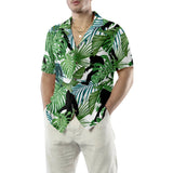 Men's Bigfoot Hawaiian Shirt Leafs Print
