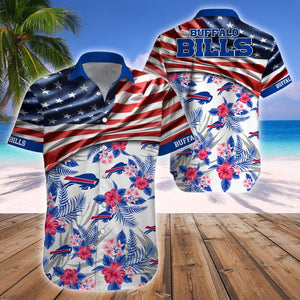 15% OFF Men's Buffalo Bills Hawaiian Shirt USA Flag - Now