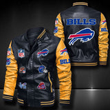 Men’s Black Buffalo Bills Leather Jacket Vintage