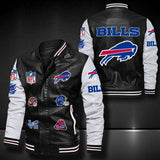 Men’s Black Buffalo Bills Leather Jacket Vintage