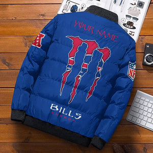 [SALE] 20% OFF Best Men’s Buffalo Bills Puffer Jacket Custom Name - BLUE COLOR