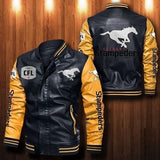 30% OFF The Best Men's Calgary Stampeders Leather Jacket yellow