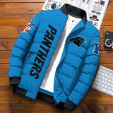 [SALE] 20% OFF Best Men’s Carolina Panthers Puffer Jacket Custom Name - Blue color