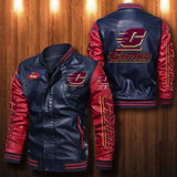 30% OFF The Best Men's Central Michigan Chippewas Leather Jacket blue