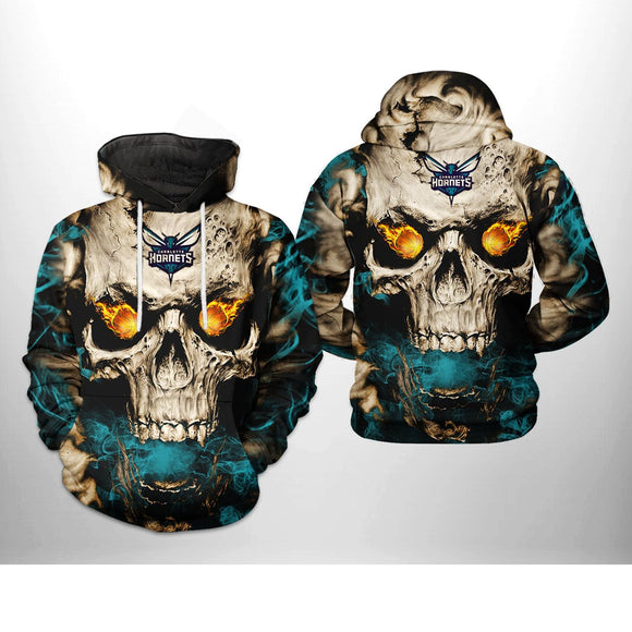 [SALE] 18% OFF Best Men’s Charlotte Hornets Skull Hoodie - Now 