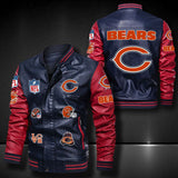 Men’s blue Chicago Bears Leather Jacket Vintage | 4 Fan Shop