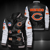 Men’s black Chicago Bears Leather Jacket Vintage | 4 Fan Shop