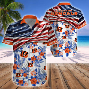 15% OFF Men's Cincinnati Bengals Hawaiian Shirt USA Flag - Now