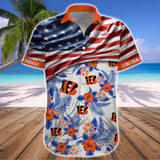 15% OFF Men's Cincinnati Bengals Hawaiian Shirt USA Flag - Now