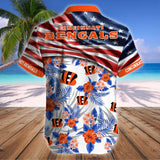 15% OFF Men's Cincinnati Bengals Hawaiian Shirt USA Flag - Now