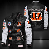 Men’s white Cincinnati Bengals Leather Jacket Vintage | 4 Fan Shop