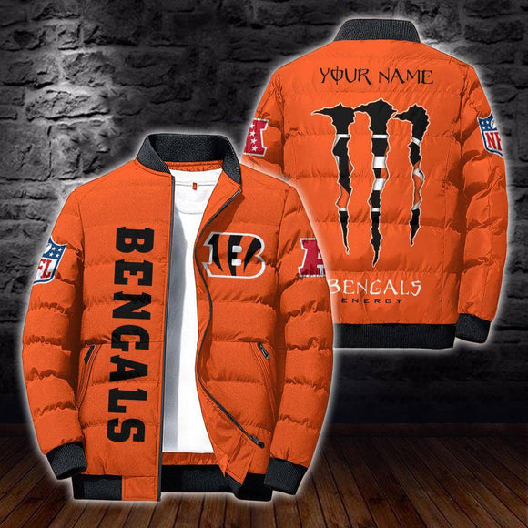 [SALE] 20% OFF Best Men’s Cincinnati Bengals Puffer Jacket Custom Name - ORANGE