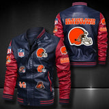 Men’s Blue Cleveland Browns Leather Jacket Vintage | 4 Fan Shop