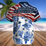 15% OFF Men's Dallas Cowboys Hawaiian Shirt USA Flag