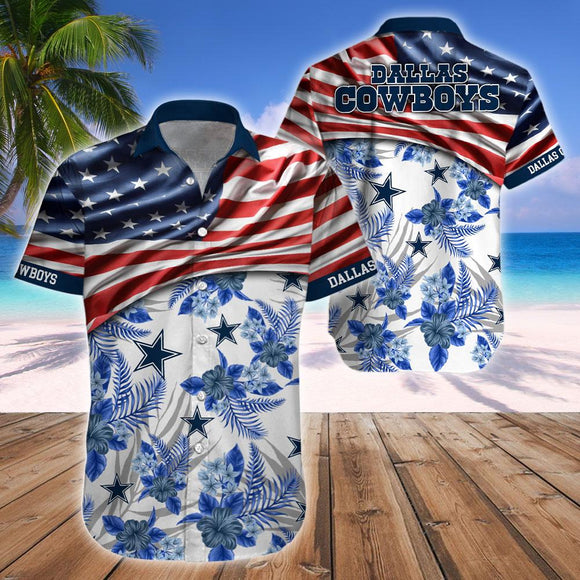 15% OFF Men's Dallas Cowboys Hawaiian Shirt USA Flag