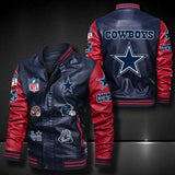 Men’s blue Dallas Cowboys Leather Jacket Vintage | 4 Fan Shop