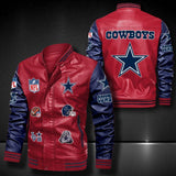 Men’s red Dallas Cowboys Leather Jacket Vintage | 4 Fan Shop