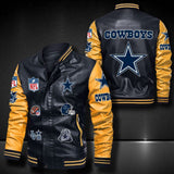 Men’s black Dallas Cowboys Leather Jacket Vintage | 4 Fan Shop