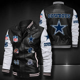 Men’s black Dallas Cowboys Leather Jacket Vintage | 4 Fan Shop