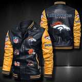 Men’s black Denver Broncos Leather Jacket Vintage | 4 fan Shop