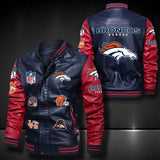 Men’s blue Denver Broncos Leather Jacket Vintage | 4 fan Shop