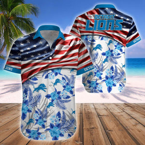 15% OFF Men's Detroit Lions Hawaiian Shirt USA Flag – Now